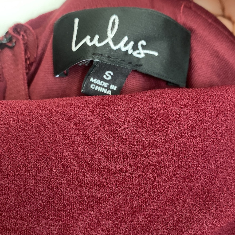 Lulus NWT Aveline Dress in Burgundy, Size Small - Picture 13 of 17